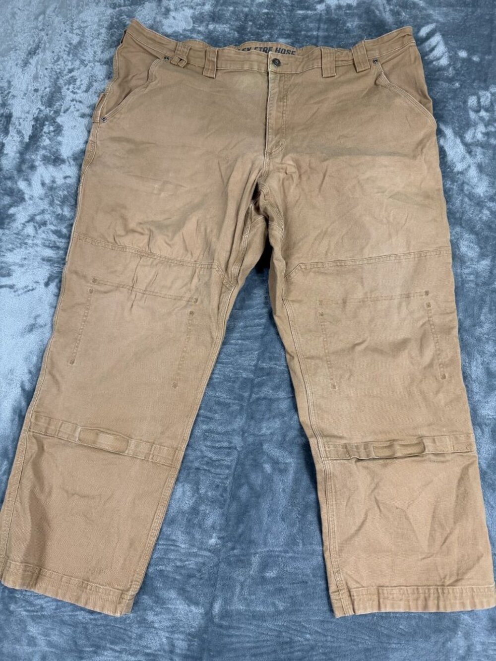 Duluth Trading Flex Fire Hose Mens Pants Relaxed Fit Size 46x30 Tan